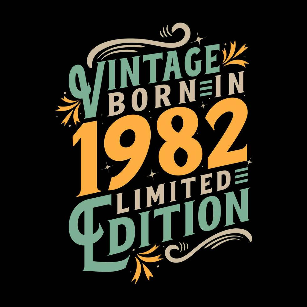 vintage nascermos dentro 1982, nascermos dentro vintage 1982 aniversário celebração vetor