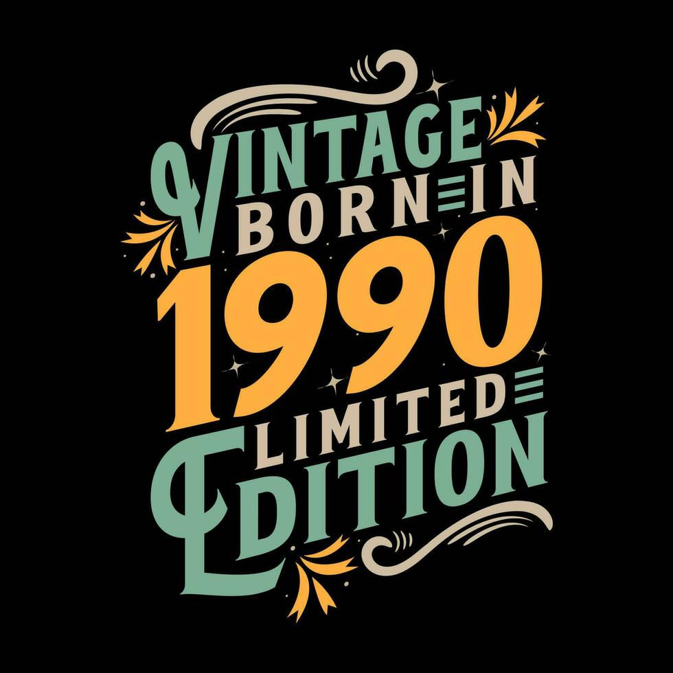 vintage nascermos dentro 1990, nascermos dentro vintage 1990 aniversário celebração vetor