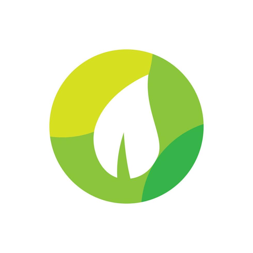 logotipos do ícone de vetor de elemento de natureza de ecologia de folha verde