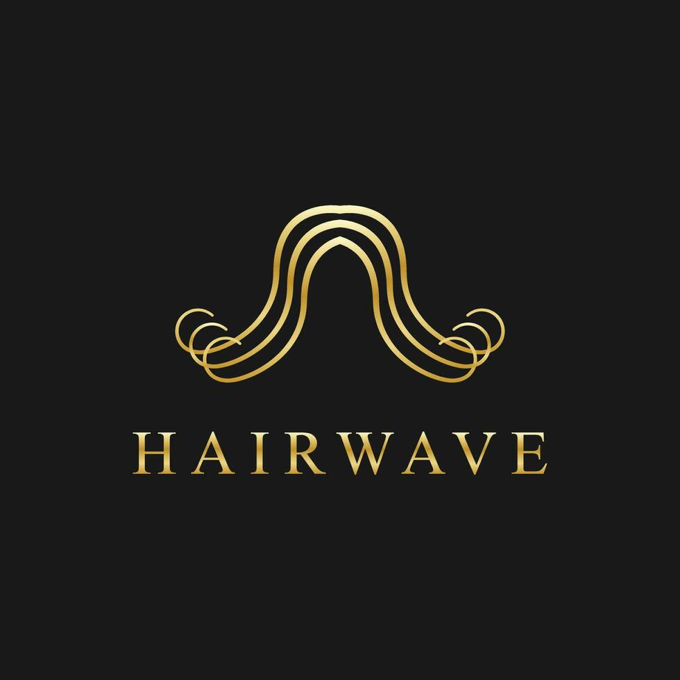 cabelo onda luxo ícone vetor ilustração Projeto logotipo modelo