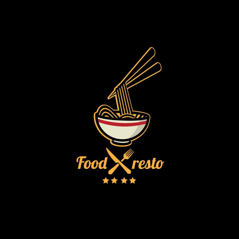 Projeto logotipo Macarrão Comida vetor ilustração