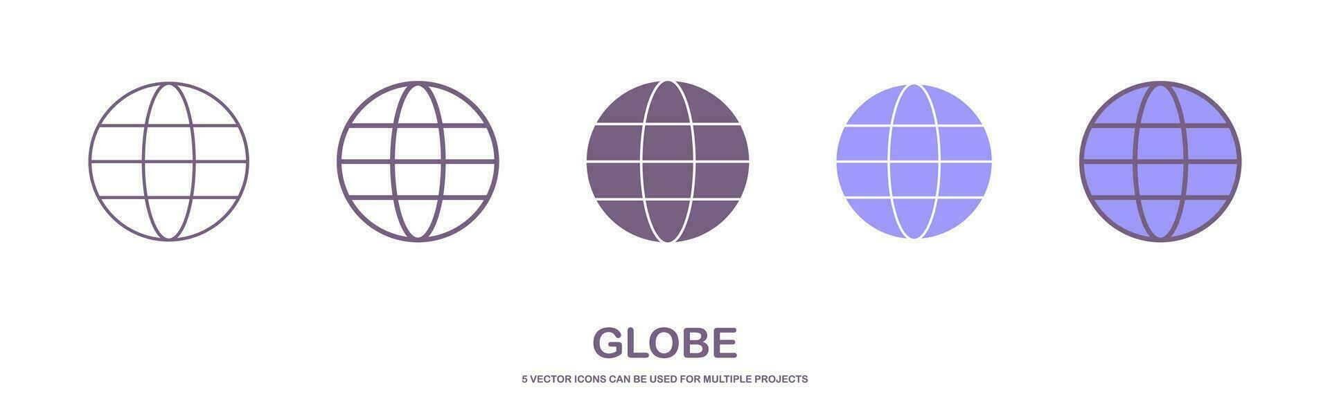 conjunto do globo ícones. globo ícone vetor ilustração logotipo modelo para muitos propósito. isolado em branco fundo.