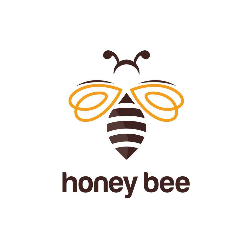 livre vetor abelha logotipo linear vetor ícone