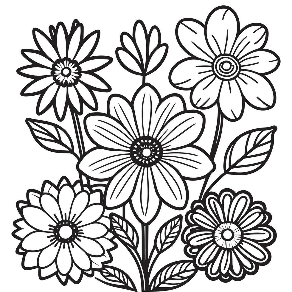 isto é linha arte flor vetor clipart, flor vetor silhueta, floral vetor silhueta.