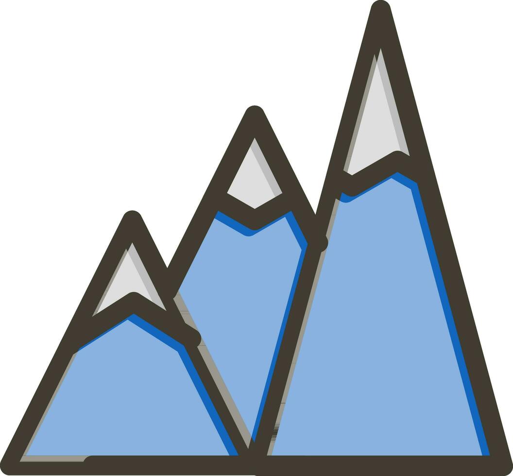montanhas vetor Grosso linha preenchidas cores ícone Projeto