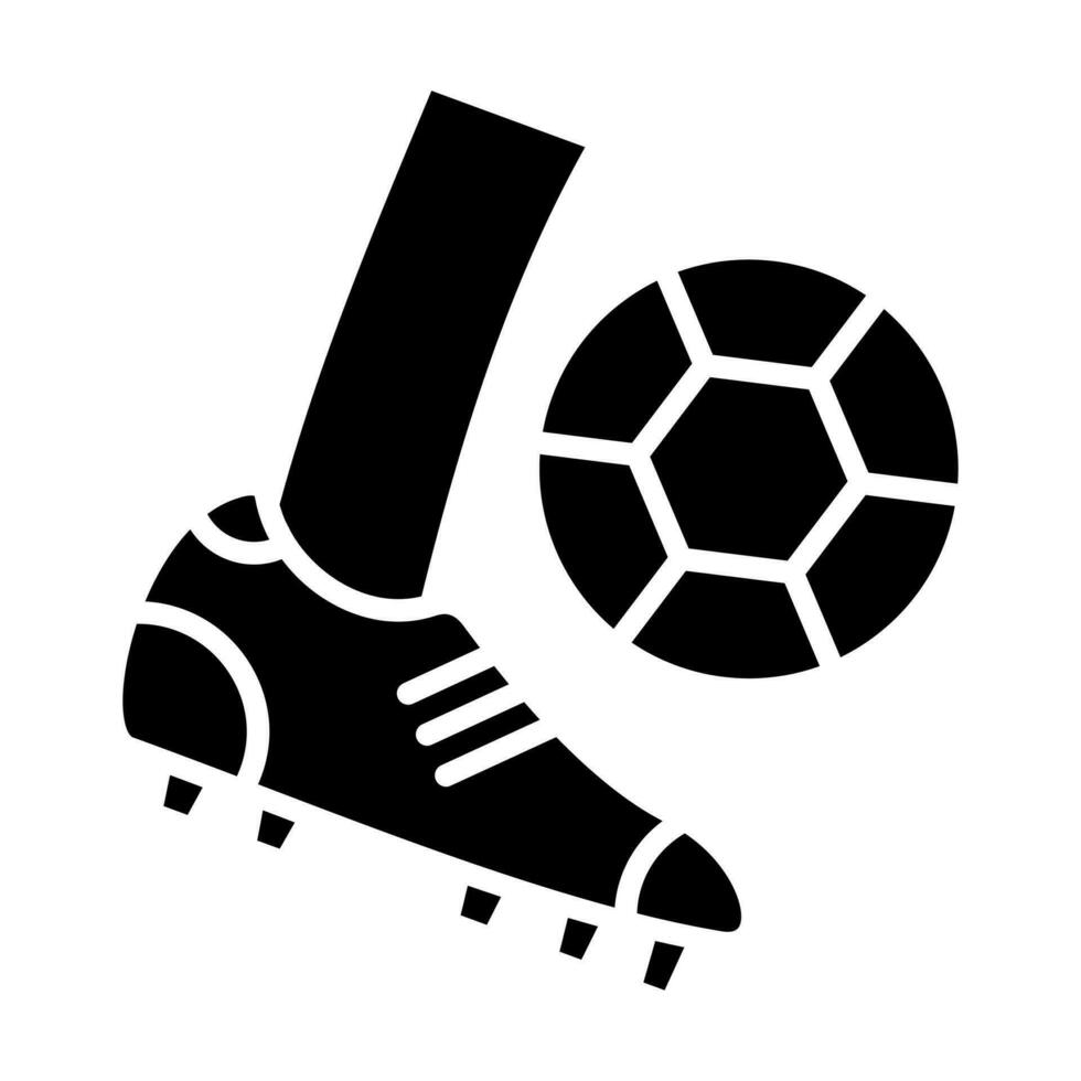 futebol tiro glifo ícone Projeto vetor