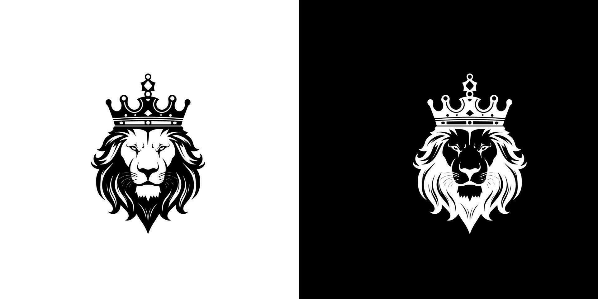 real rei leão coroa símbolo. elegante Preto leo animal logotipo. Prêmio luxo marca identidade ícone. vetor ilustração Projeto modelo.