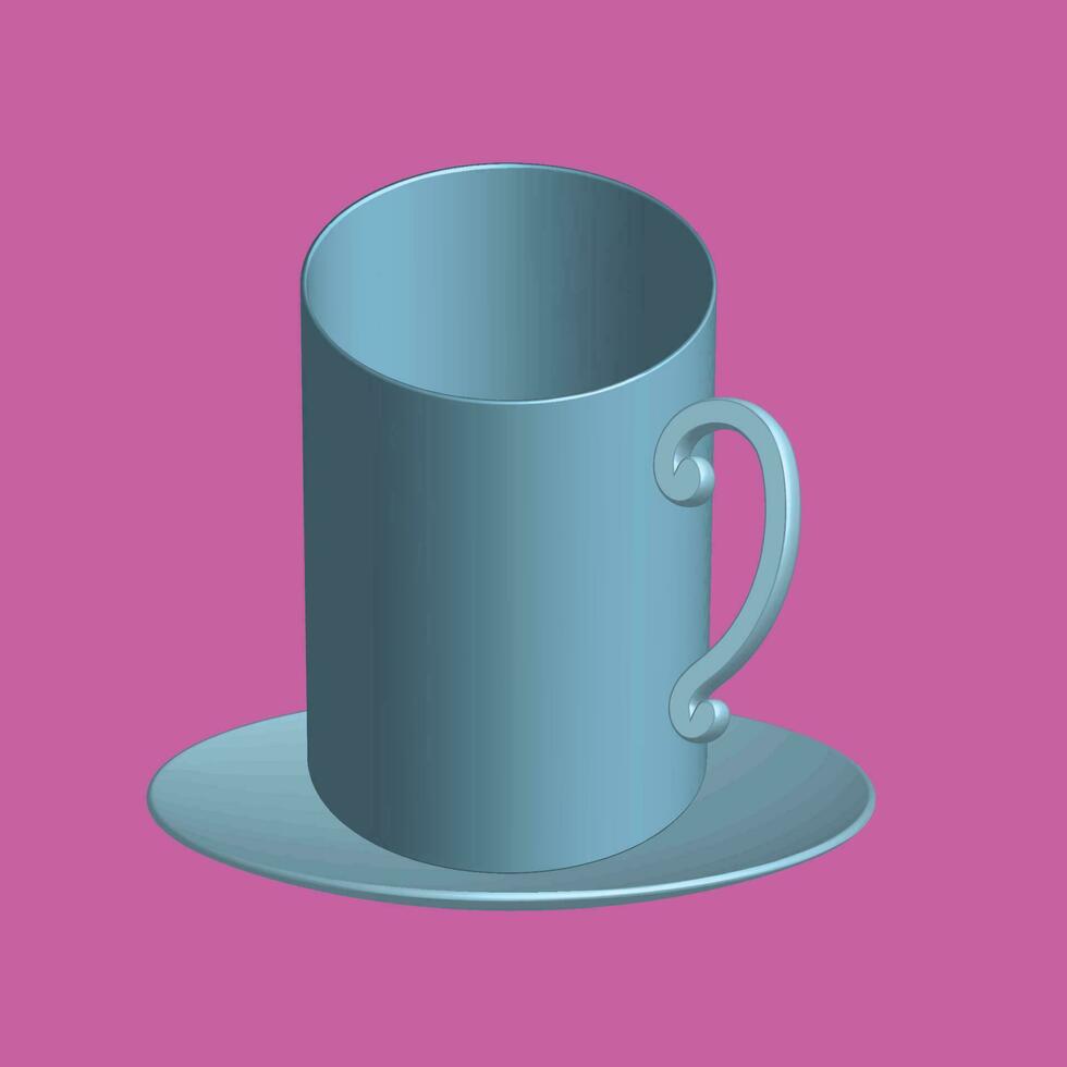 3d caneca com quente chá e leite ou cappuccino e café com leite. realista americano e espresso beber ilustração, café copo. vetor