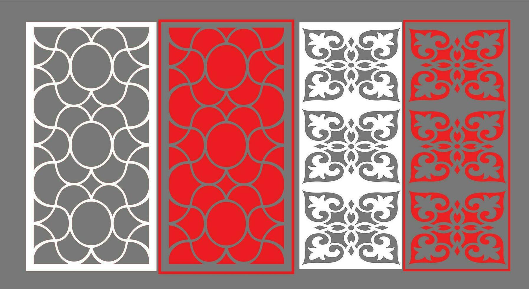 decorativo parede painéis conjunto jali Projeto cnc padrão, laser corte padrão, roteador cnccutting.jali laser cortar decorativo painel conjunto com renda padronizar. vetor