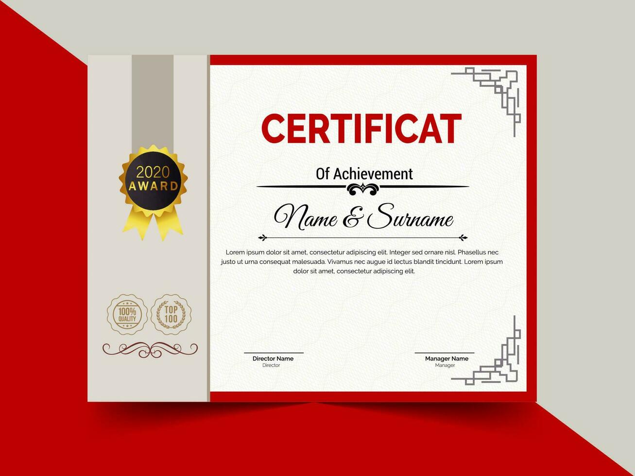 criativo certificado do realização modelo Projeto. luxo elegante azul e ouro diploma, corporativo Treinamento certificado Projeto vetor