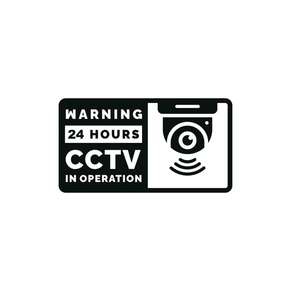 Atenção cctv vigilância adesivo ícone isolado em branco fundo vetor