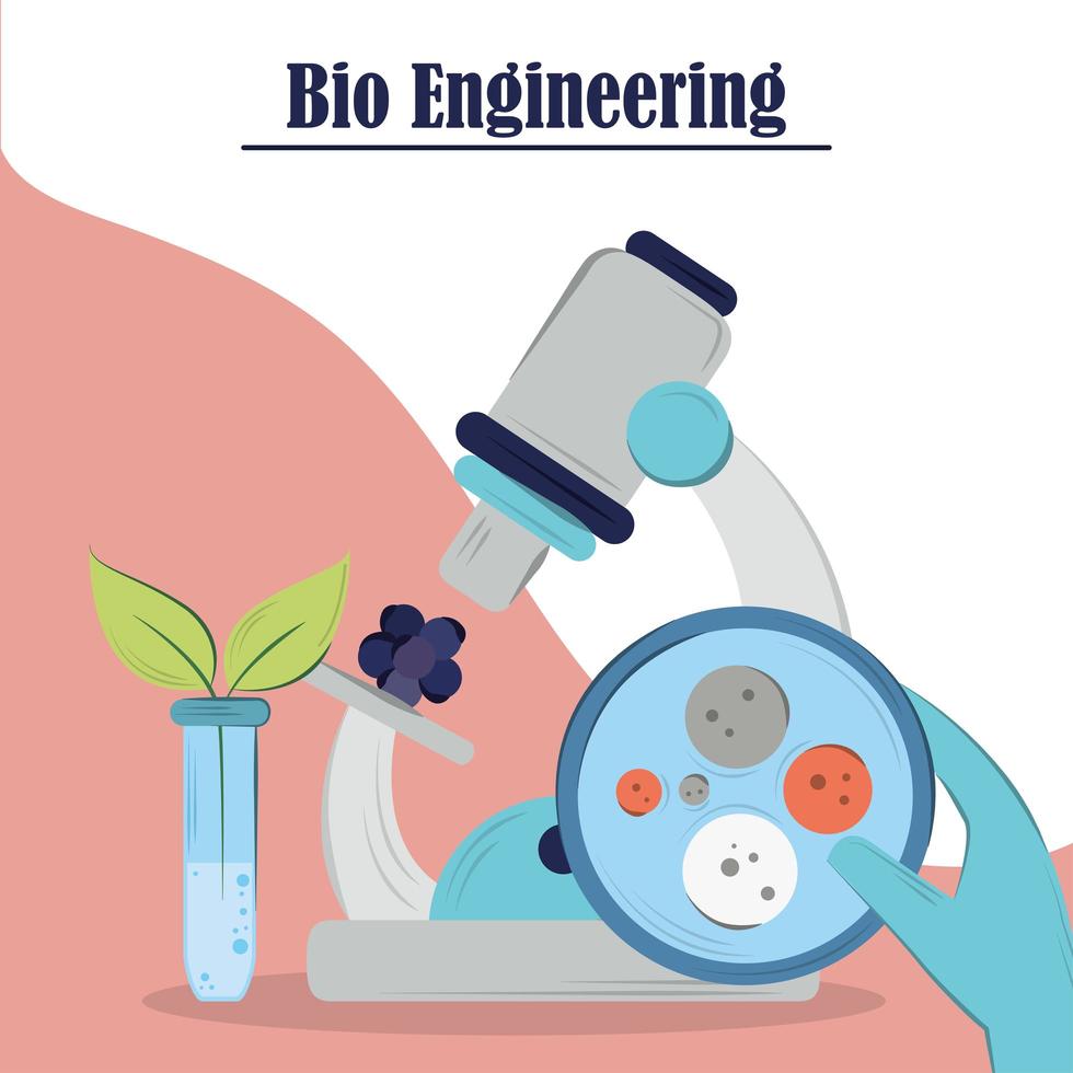 experimento de equipamentos de bioengenharia vetor