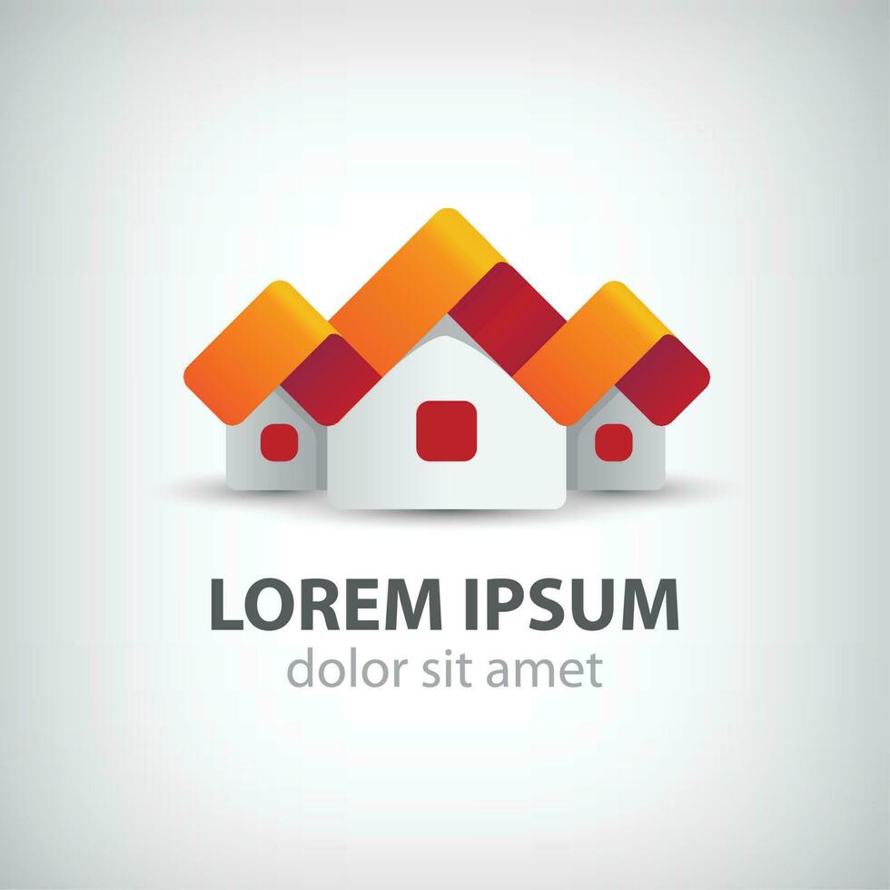 vetor casas origami papel ícone, logotipo isolado