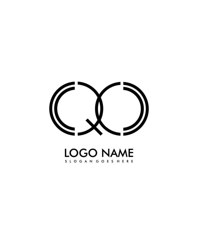 qo inicial minimalista moderno abstrato logotipo vetor