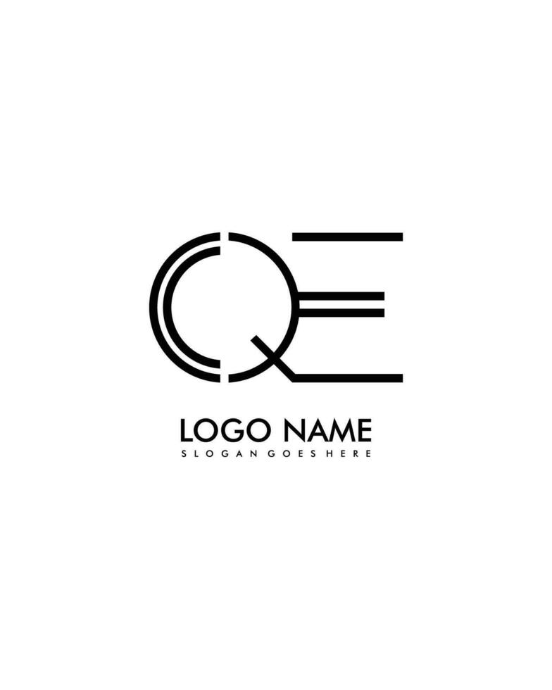 qe inicial minimalista moderno abstrato logotipo vetor
