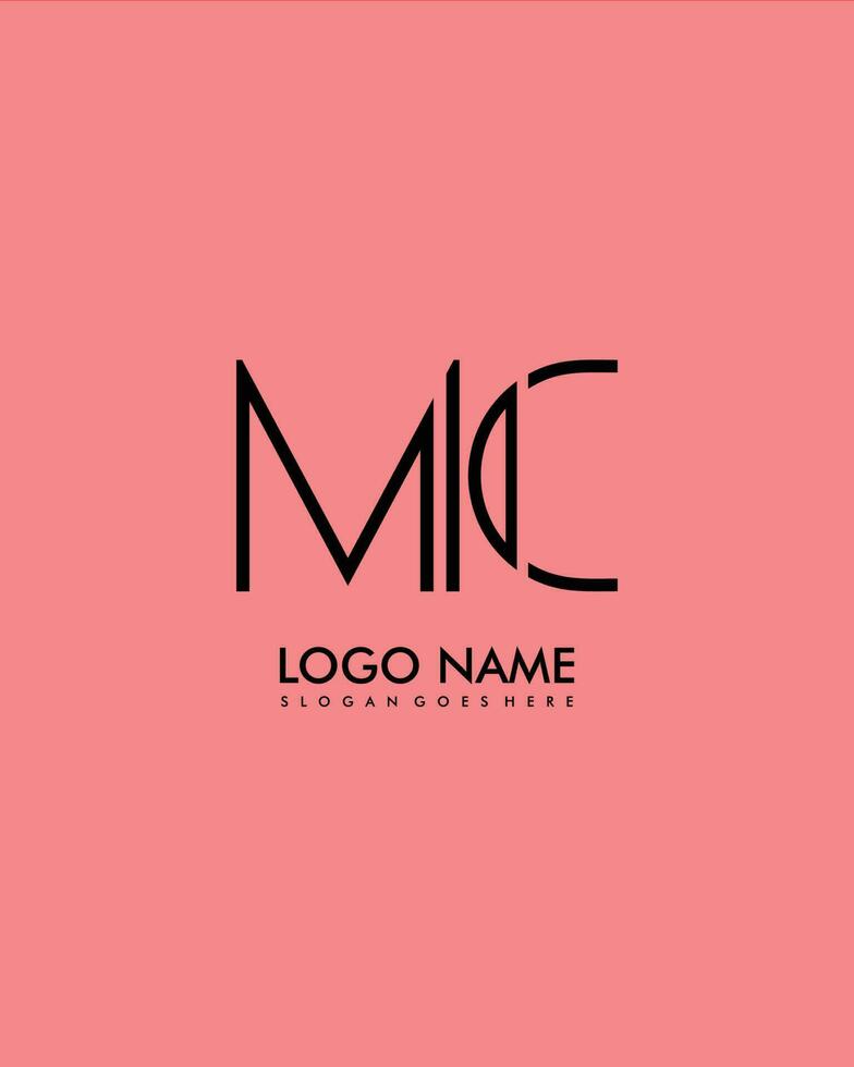 mc inicial minimalista moderno abstrato logotipo vetor