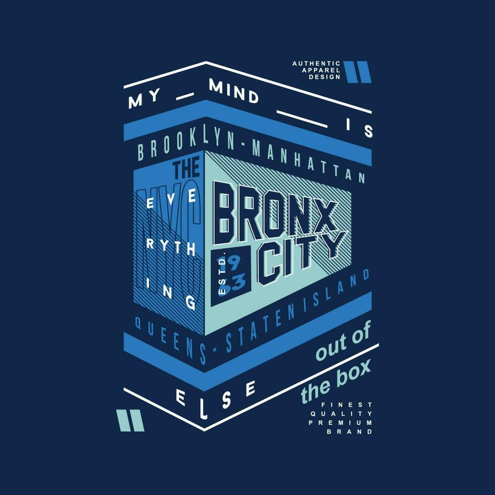 a bronx cidade gráfico t camisa projeto, tipografia vetor, ilustração, casual estilo vetor