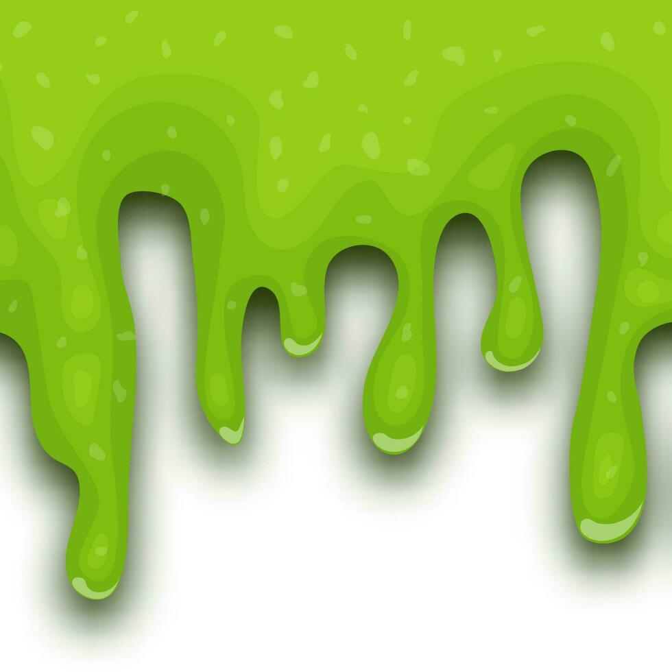 verde gotejamento líquido lodo em branco fundo. vetor ilustração