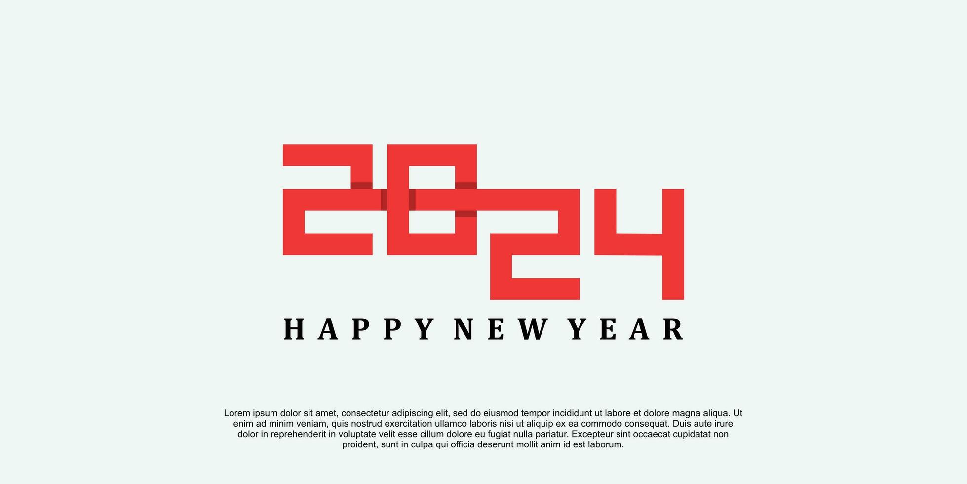 2024 feliz Novo ano logotipo Projeto vetor