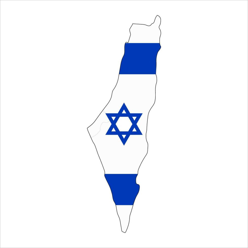 Israel mapa silhueta com bandeira isolado em branco fundo vetor