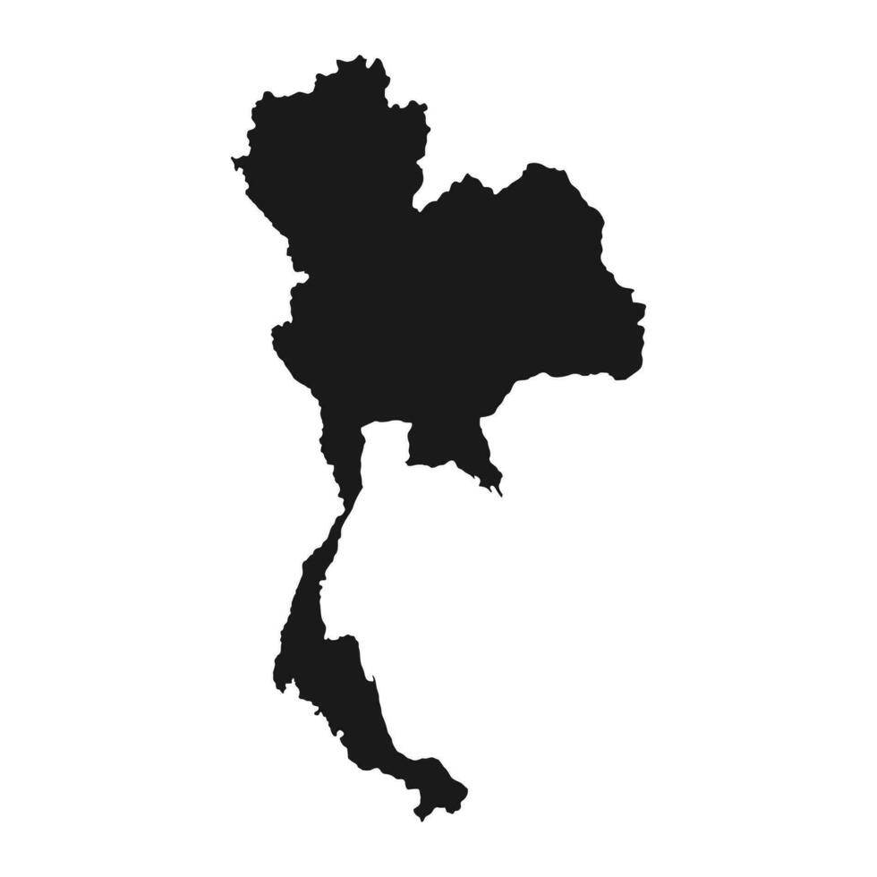 mapa altamente detalhado da Tailândia com fronteiras isoladas no fundo vetor