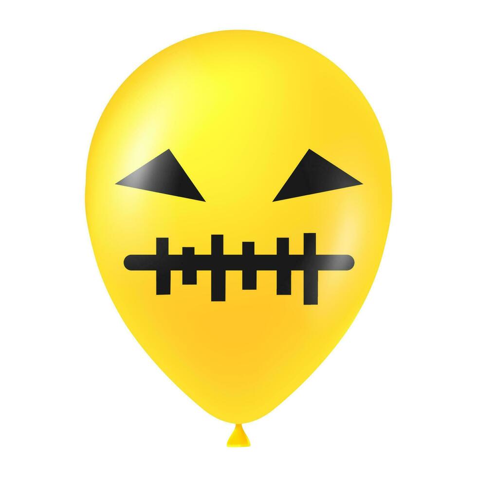 dia das Bruxas amarelo balão ilustração com assustador e engraçado face vetor