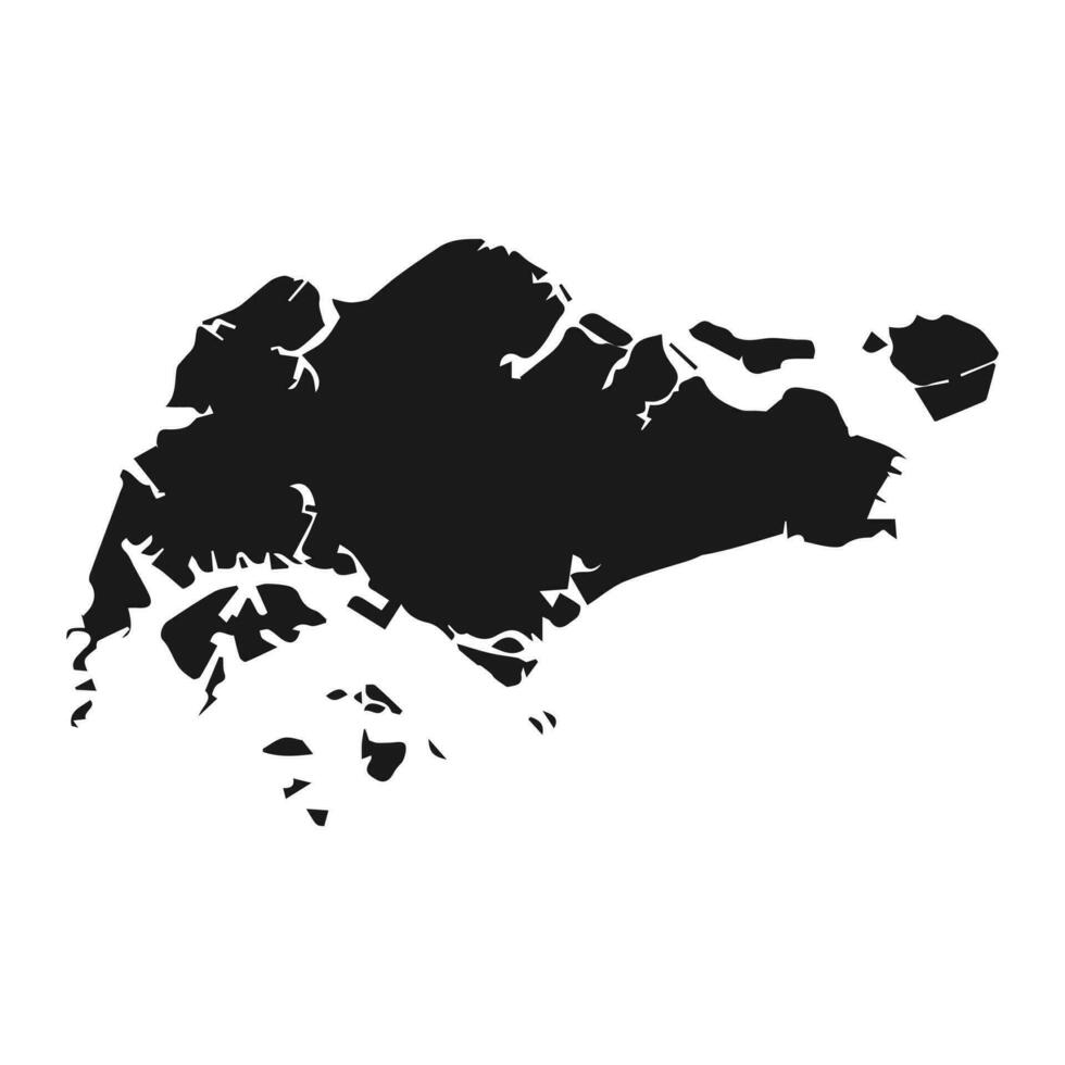 altamente detalhado Cingapura mapa com fronteiras isolado em fundo vetor