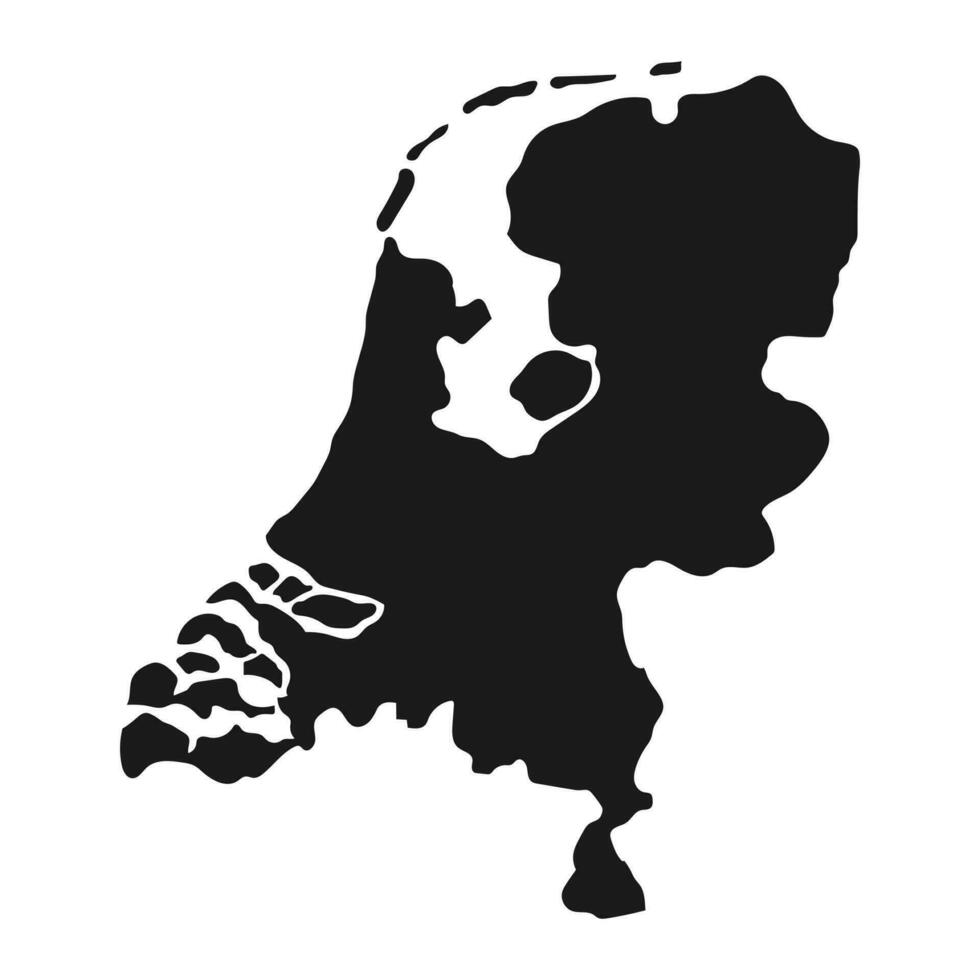 mapa altamente detalhado da Holanda com fronteiras isoladas no fundo vetor