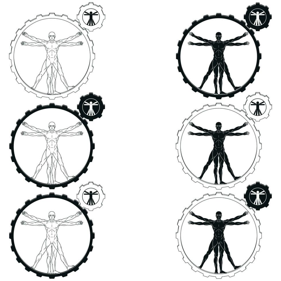 vetor Projeto do humano anatomia com engrenagem