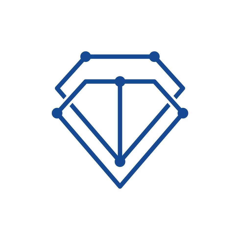 diamante tecnologia digital logotipo projeto, joalheria símbolo ilustração, logotipo Projeto modelo vetor ilustração