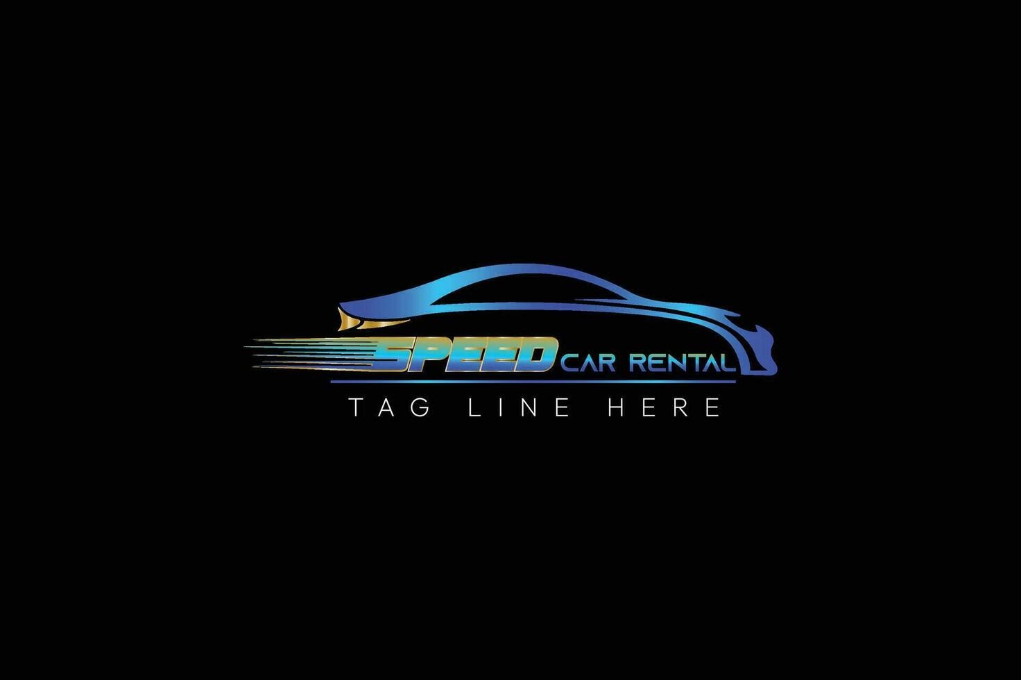 Rapidez carro aluguel logotipo Projeto conceito vetor