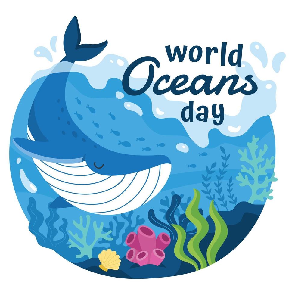 campanha do dia mundial dos oceanos vetor