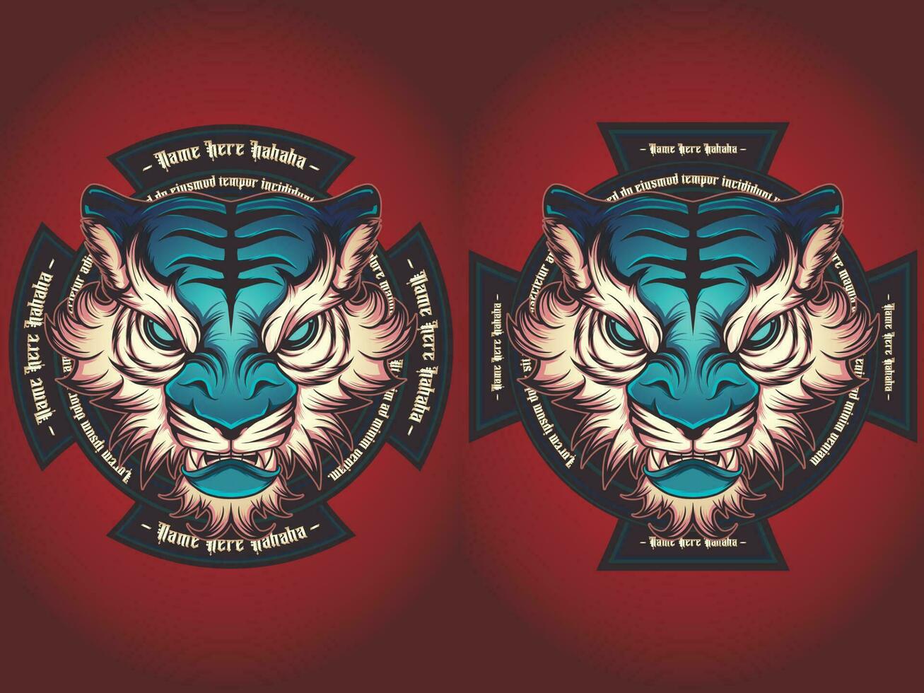 tigre cabeça emblema logotipo vetor ilustração
