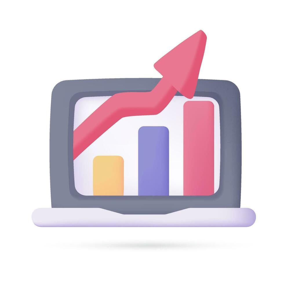 3d o negócio gráfico em computador tela estoque investimento Ideias vetor