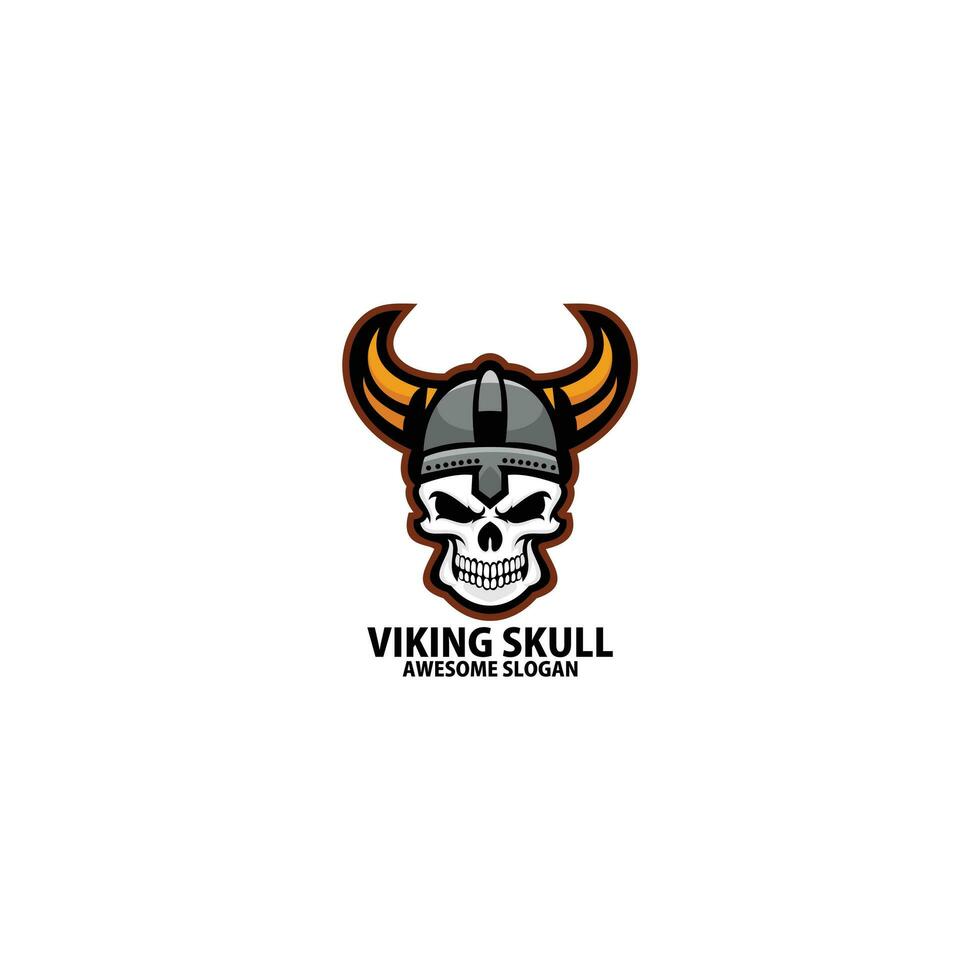 viking crânio logotipo jogos esport Projeto vetor