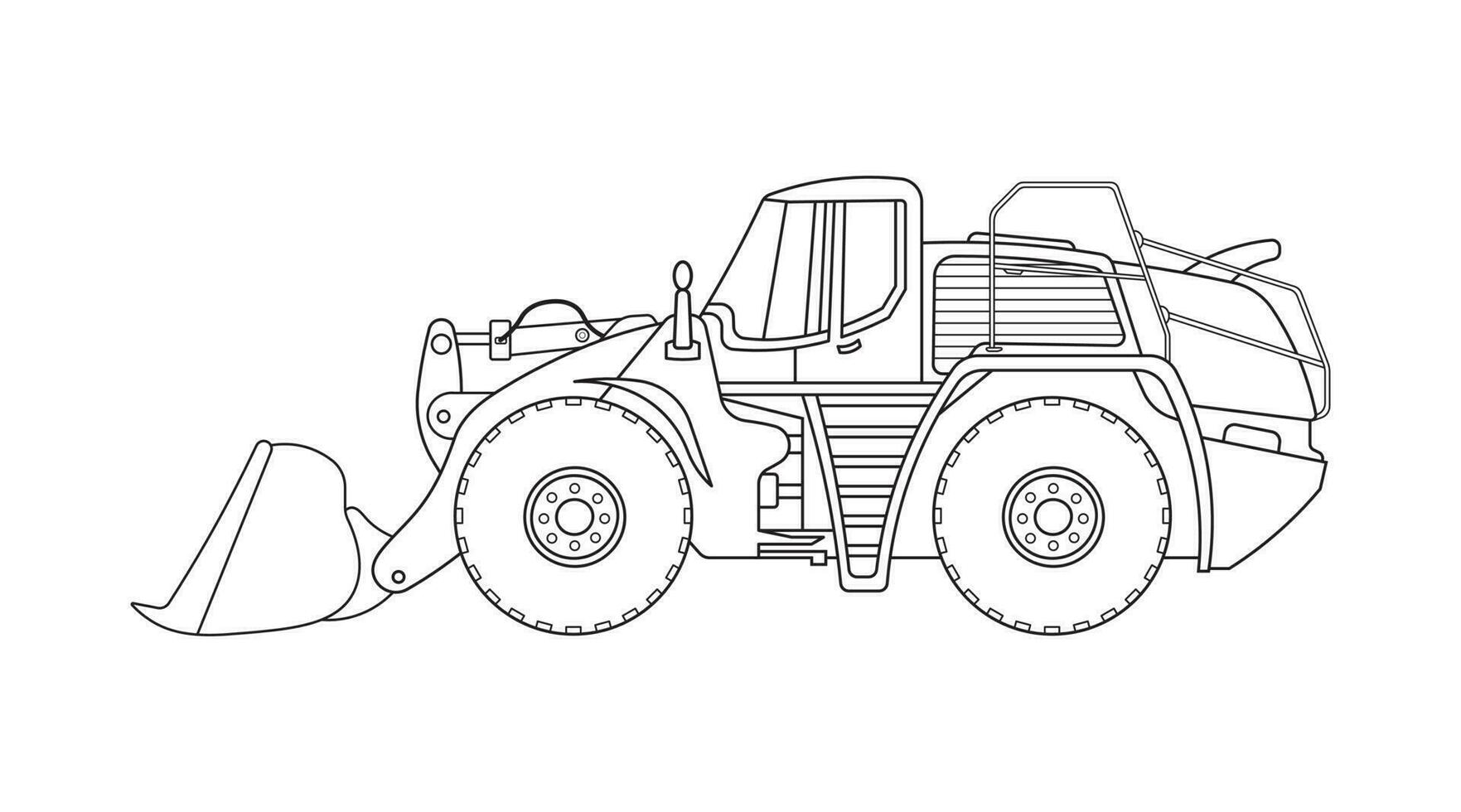 mão desenhado vetor ilustração cor crianças construção roda carregador construção veículo clipart
