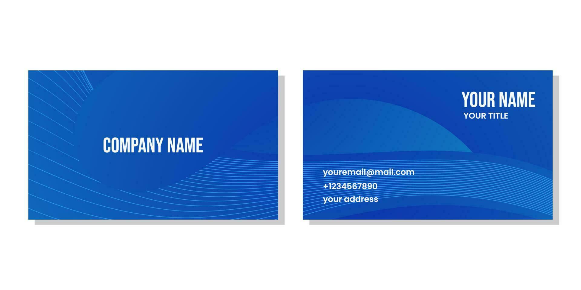 o negócio cartão Projeto com azul onda gradiente fundo vetor