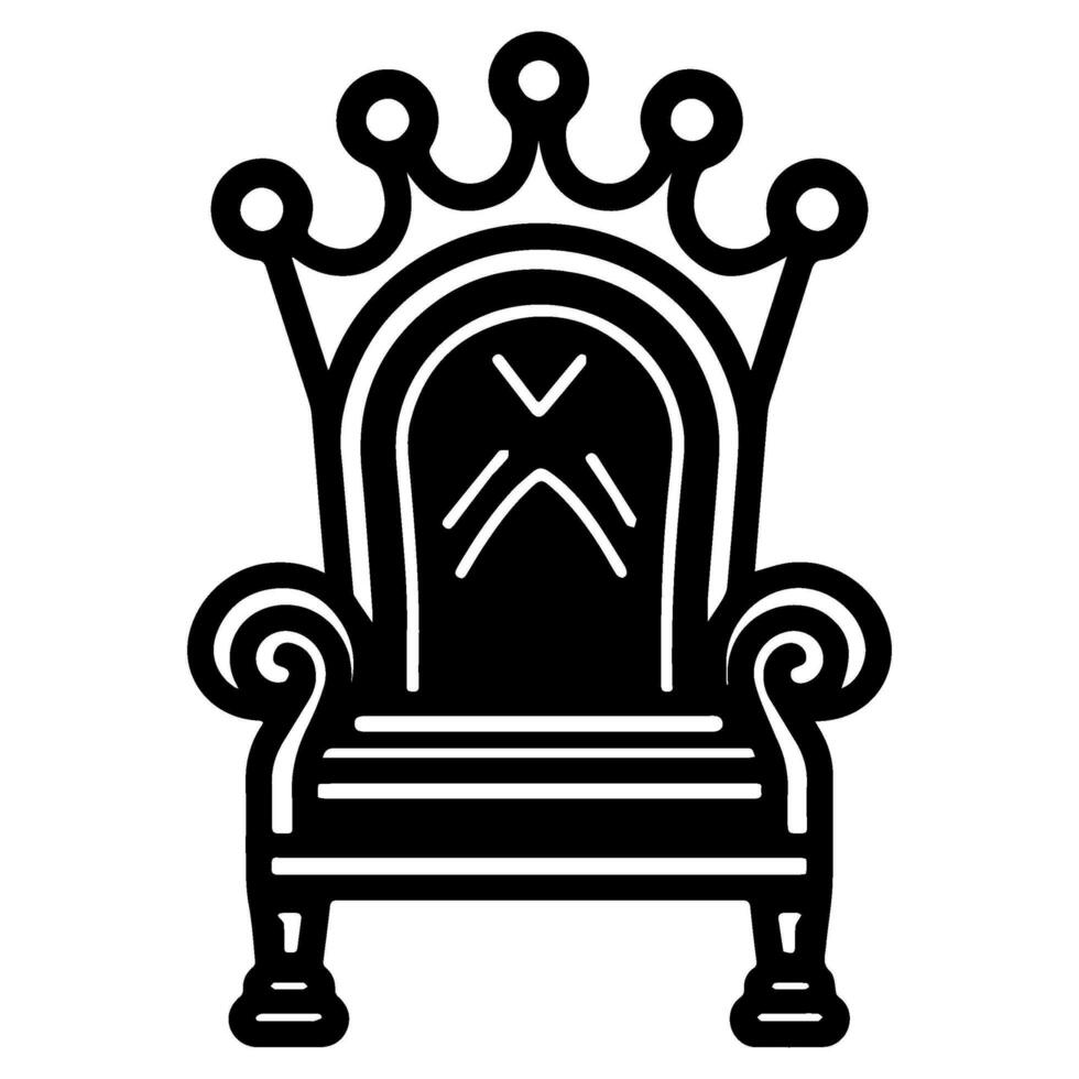 trono ícone vetor glifo real estilo mobília