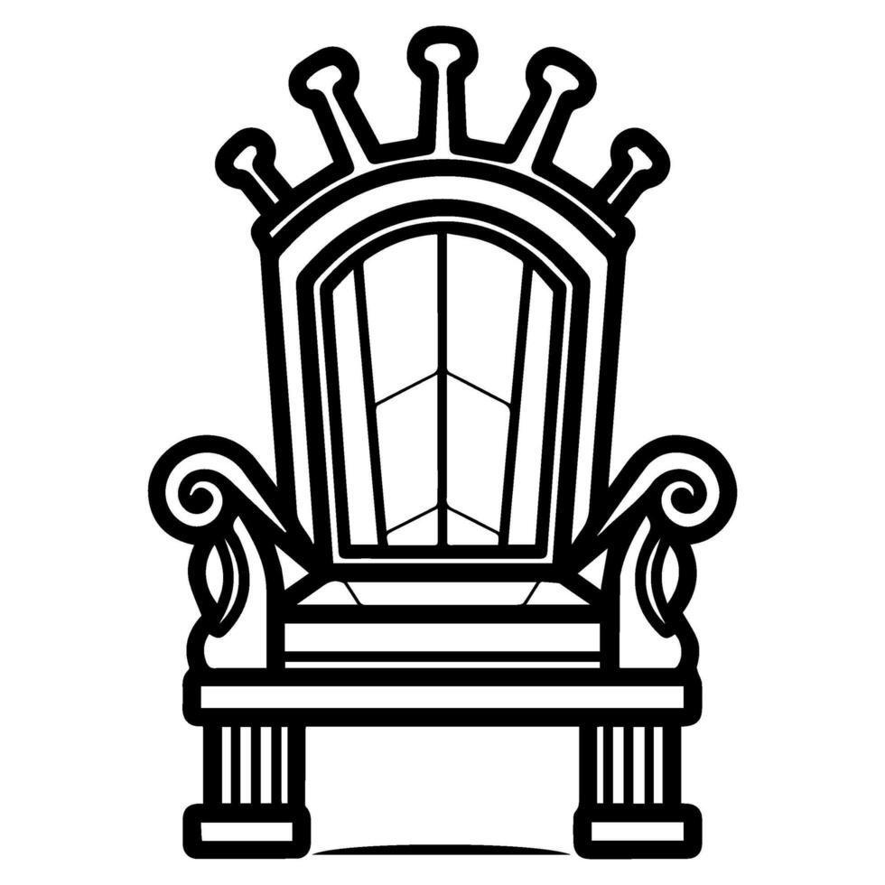 trono ícone vetor glifo real estilo mobília