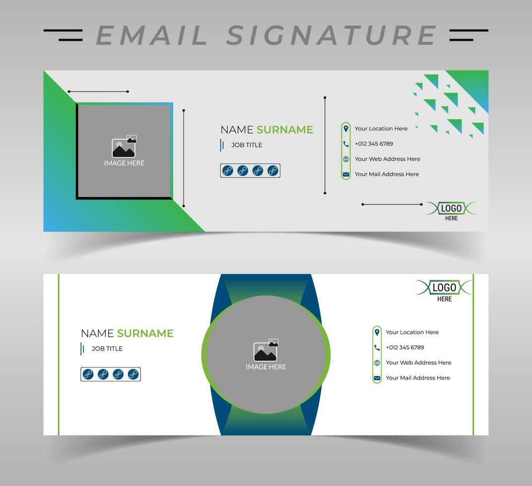 design de modelo de assinatura de e-mail corporativo. vetor
