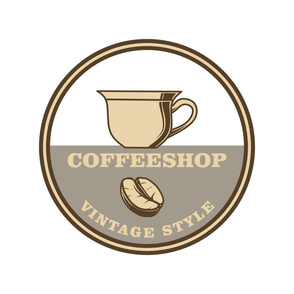 café fazer compras logotipo conceito, vintage estilo vetor
