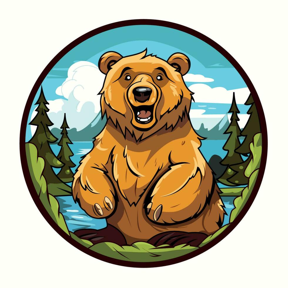 Urso dentro selva vetor ilustração