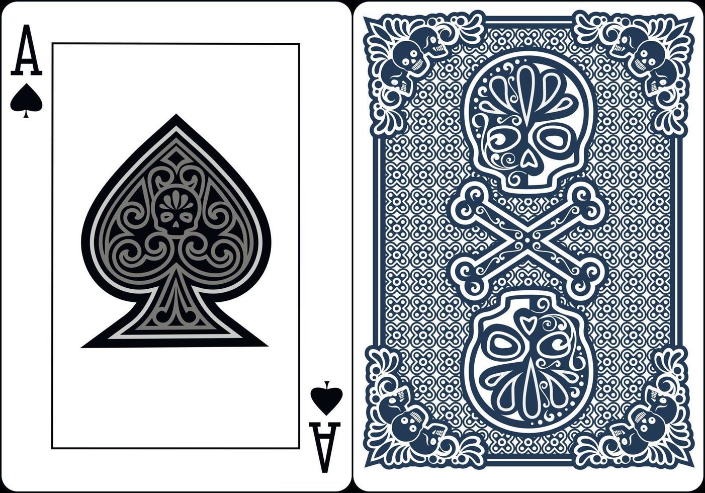 cartas de poker esqueleto exclusivas vetor