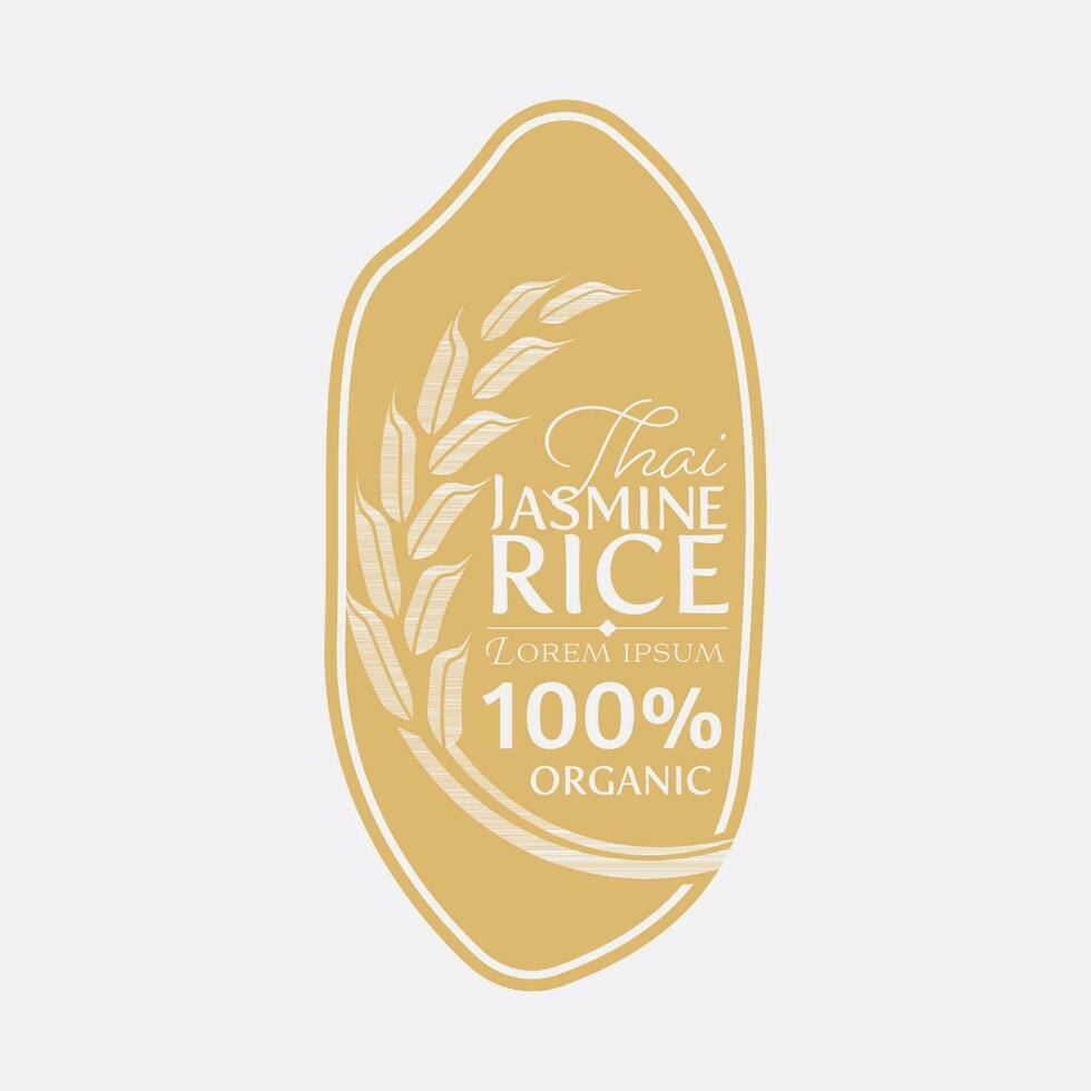 design de vetor de banner de produto natural orgânico premium de arroz em casca