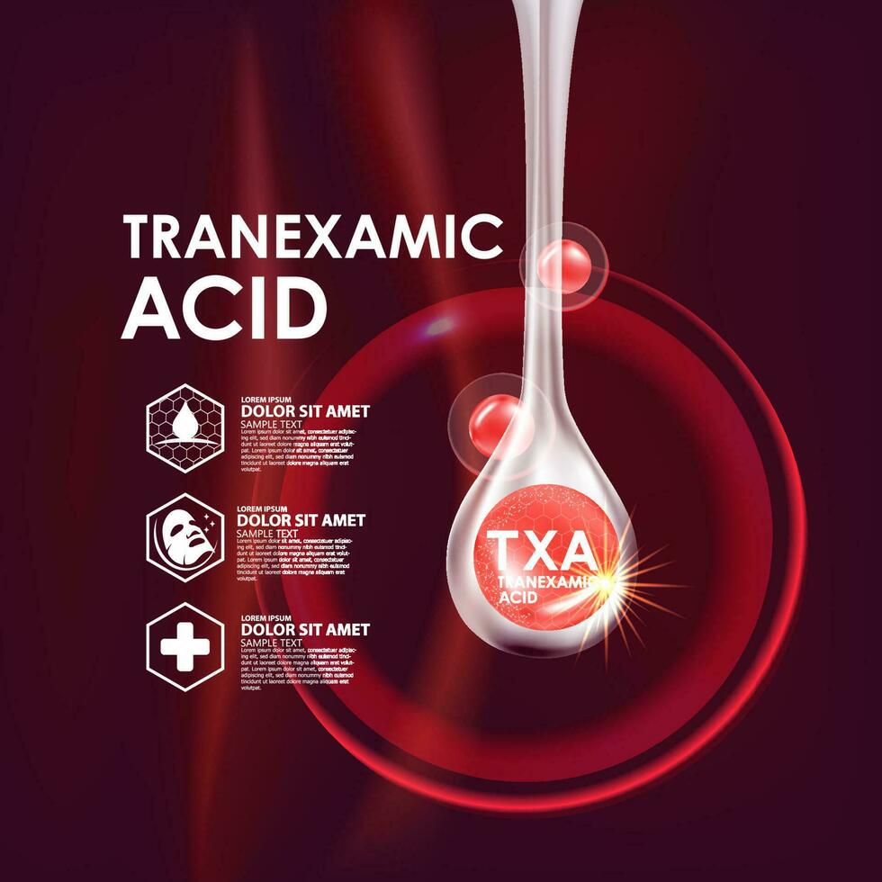 tranexâmico ácido sérum pele Cuidado Cosmético vetor