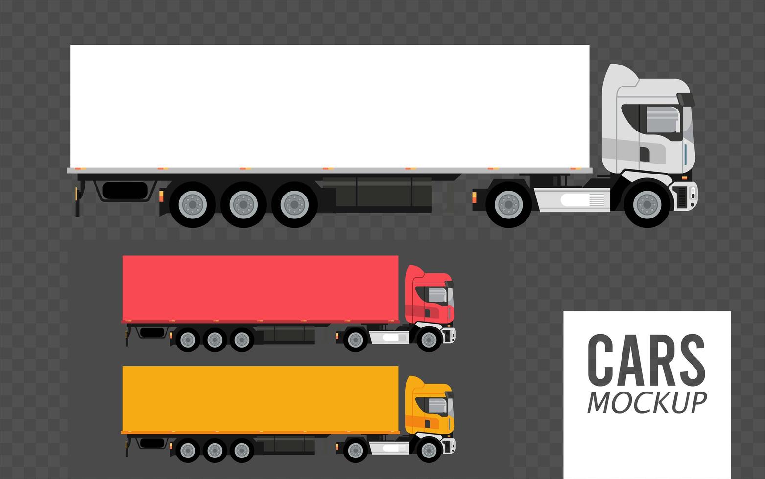 definir cores caminhões maquete carros veículos ícones vetor