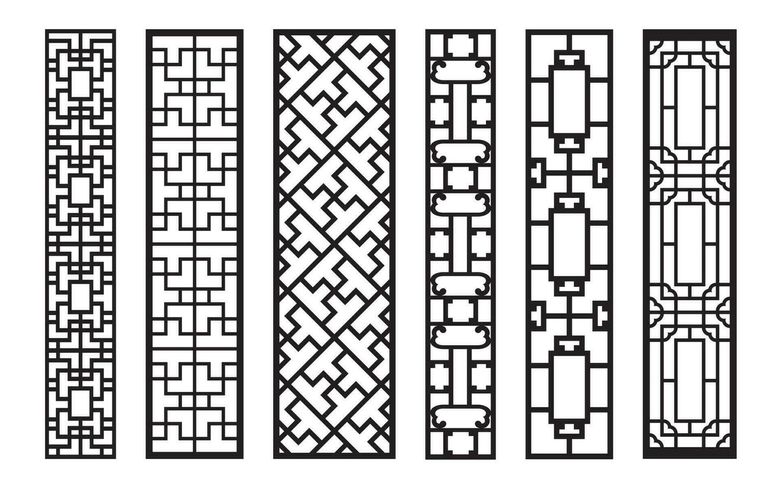 padrões pretos com fundo branco, vetores islâmicos com painéis florais para corte a laser cnc