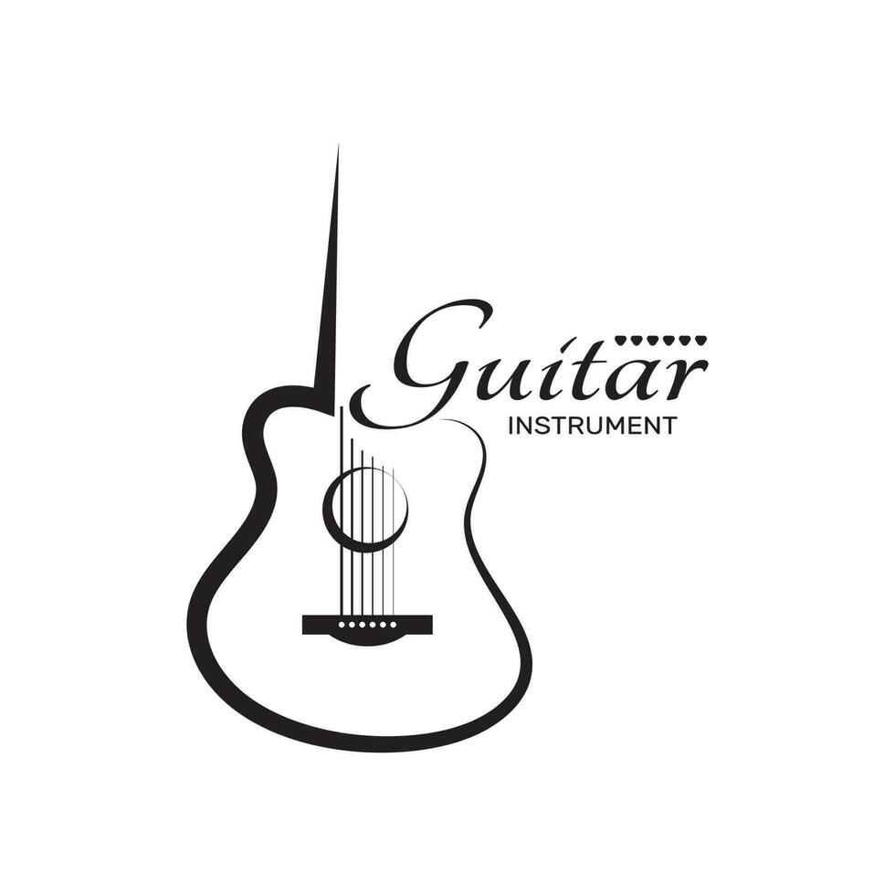 simples musical guitarra instrumento logotipo, para guitarra comprar, música instrumento loja, orquestra, guitarra lições, aplicativos, jogos, música estúdio, vetor