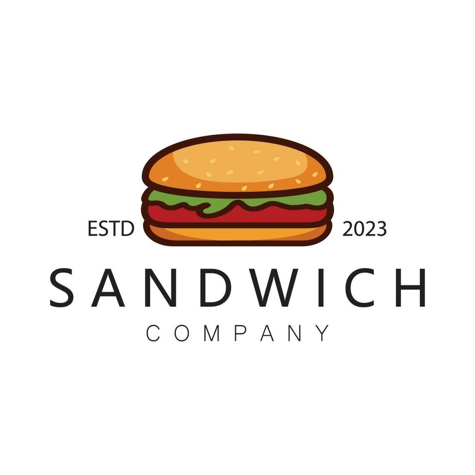 caseiro sanduíche logotipo ilustração.para sanduíche loja, rápido comida, hambúrguer, quente cachorro ,vetor vetor