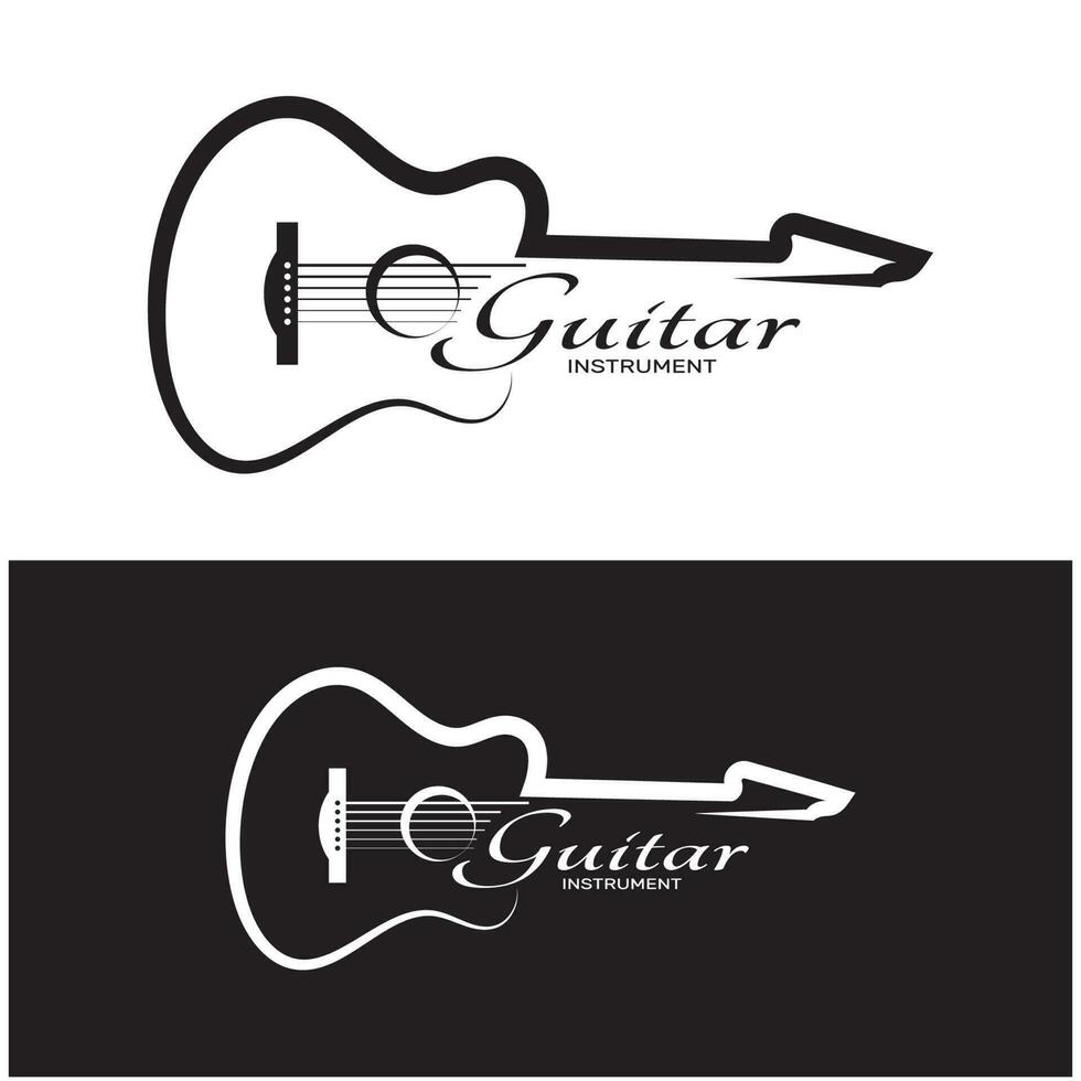 simples musical guitarra instrumento logotipo, para guitarra comprar, música instrumento loja, orquestra, guitarra lições, aplicativos, jogos, música estúdio, vetor